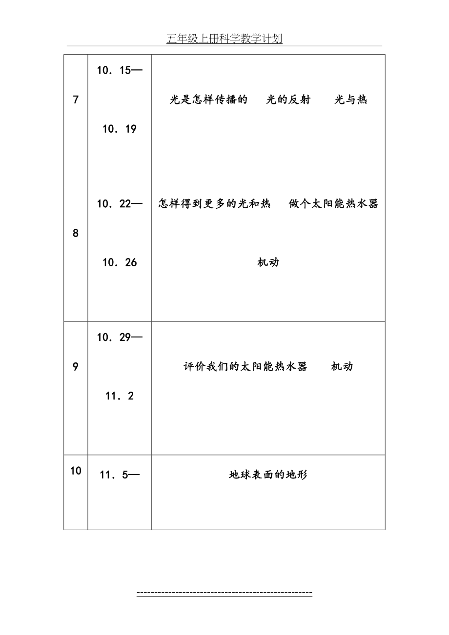 教科版五年级上册科学教案板书及教学反思_第4页