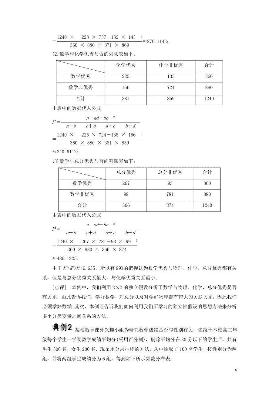 2018-2019年高中数学 第三章 统计案例 3-2 独立性检验的基本思想及其初步应用随堂达标验收 新人教A版选修2-3_第4页