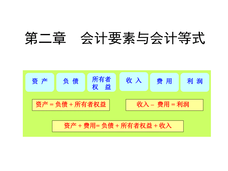 基础会计通选课-第二章会计要素与会计等式华南理工大学_第1页