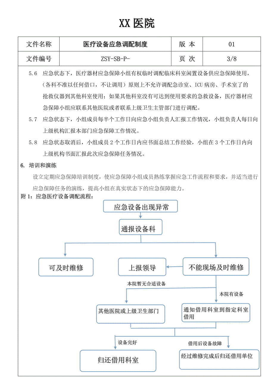 医疗设备应急调配制度及应急预案_第3页