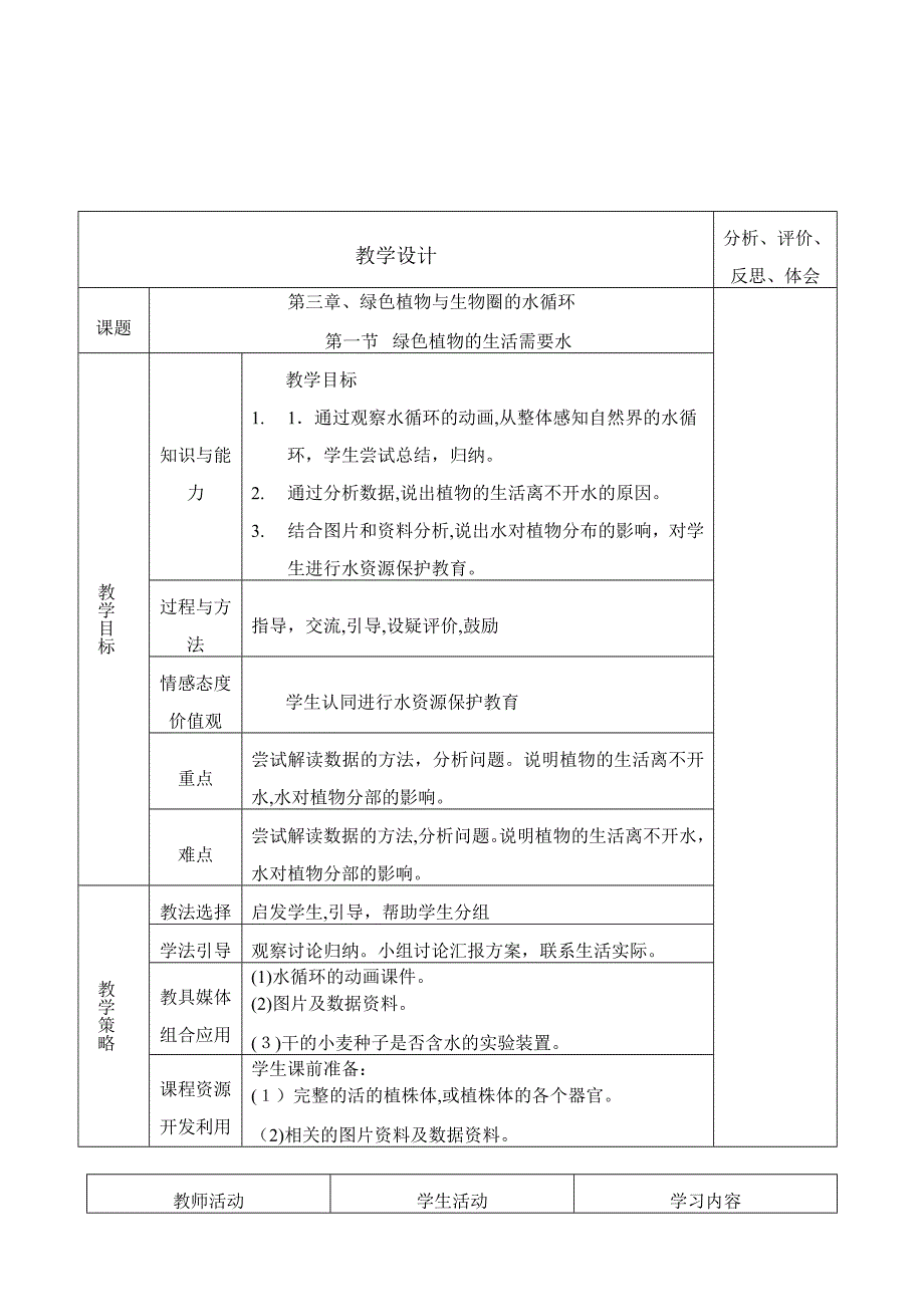 3.3.1绿色植物的生活需要水初中生物_第1页