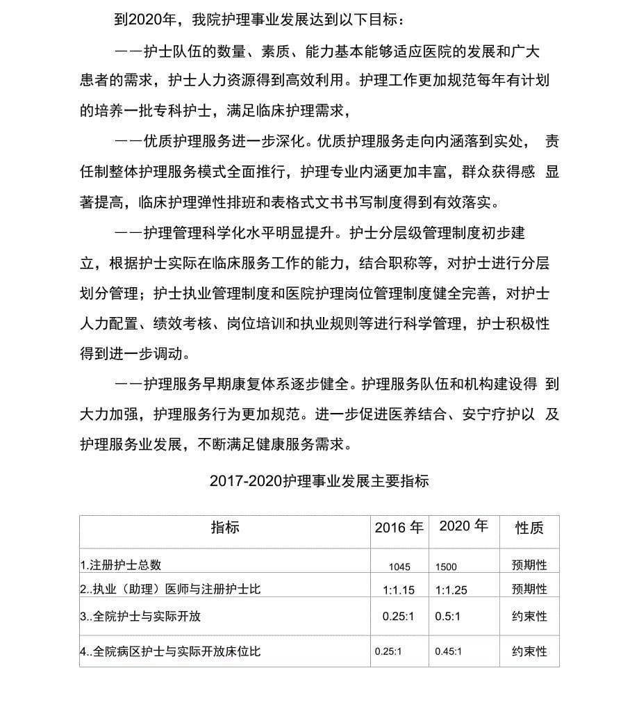 医院护理事业发展规划_第5页