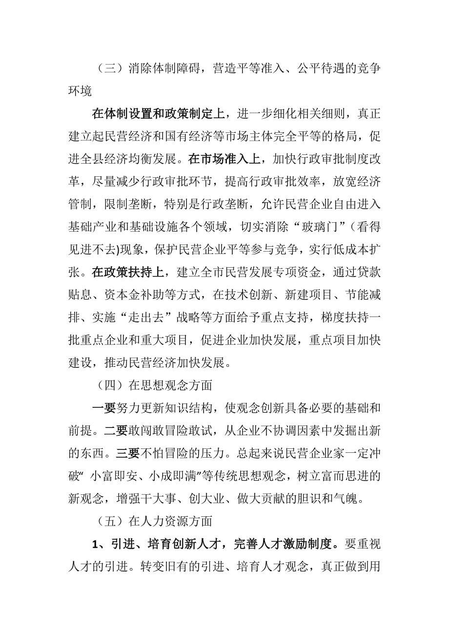 民营企业发展存在的问题及建议.docx_第5页