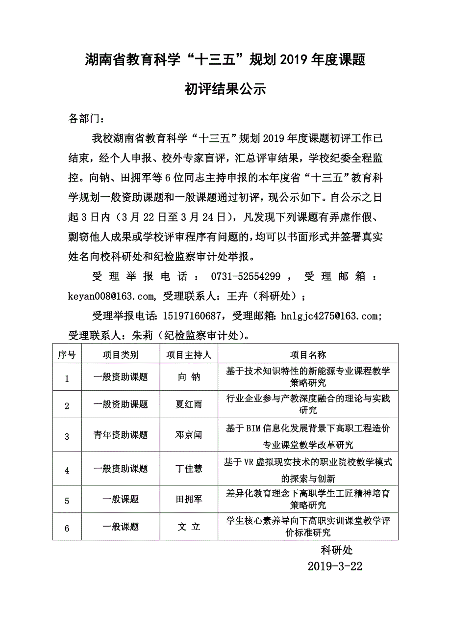 湖南教育科学十三五规划2019课题_第1页