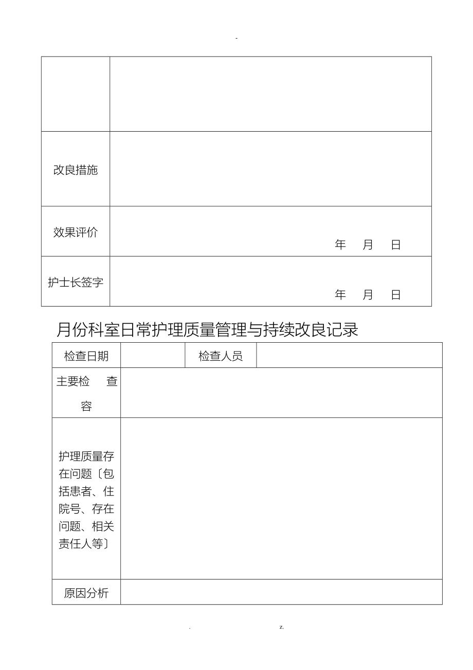 护理质量管理与持续改进记录本_第4页