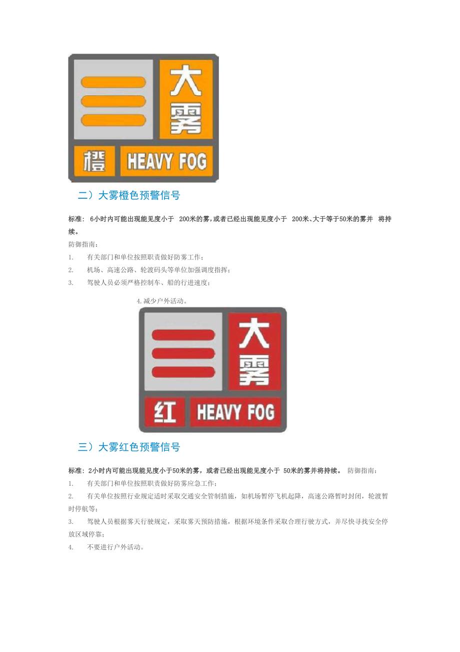 大雾天气预警分级事故危害_第4页