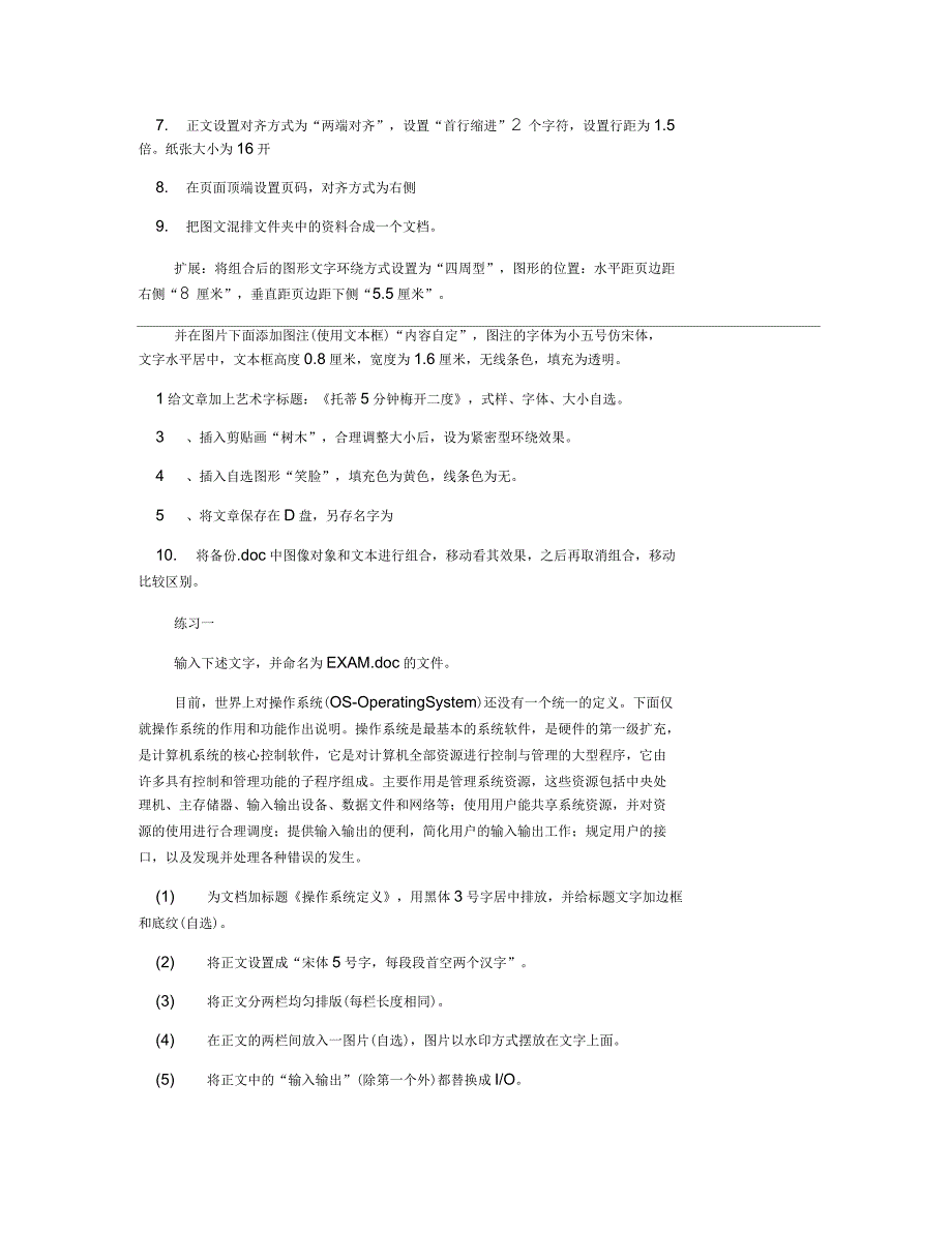 信息技术中考word操作题_第2页