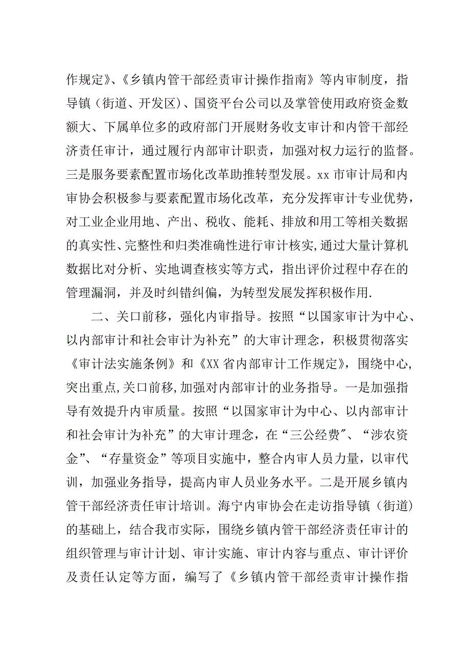 某年审计局内部审计业务指导和监督工作总结.docx_第2页