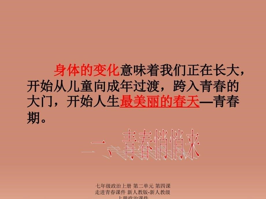 最新七年级政治上册第二单元第四课走进青课件新人教版新人教级上册政治课件_第5页