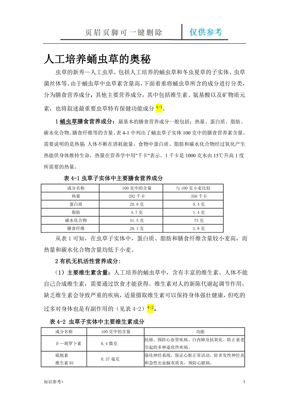 蛹虫草的奥秘借鉴类别_第1页