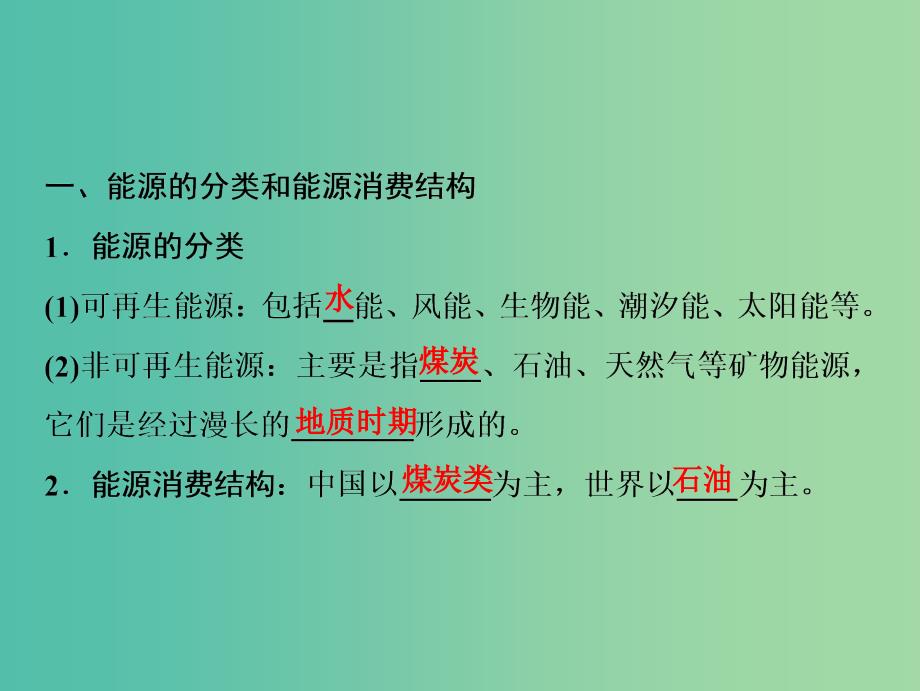 2019高考地理一轮复习 15.1 能源资源的开发与资源型地区的持续发展课件 新人教版.ppt_第3页