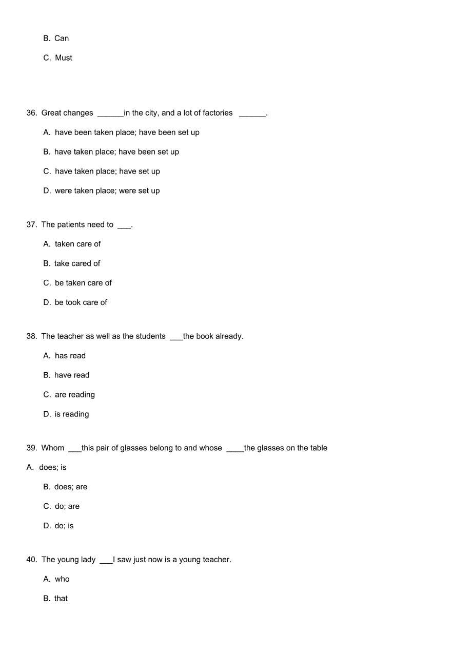 英语综合能力入学测试卷_第5页