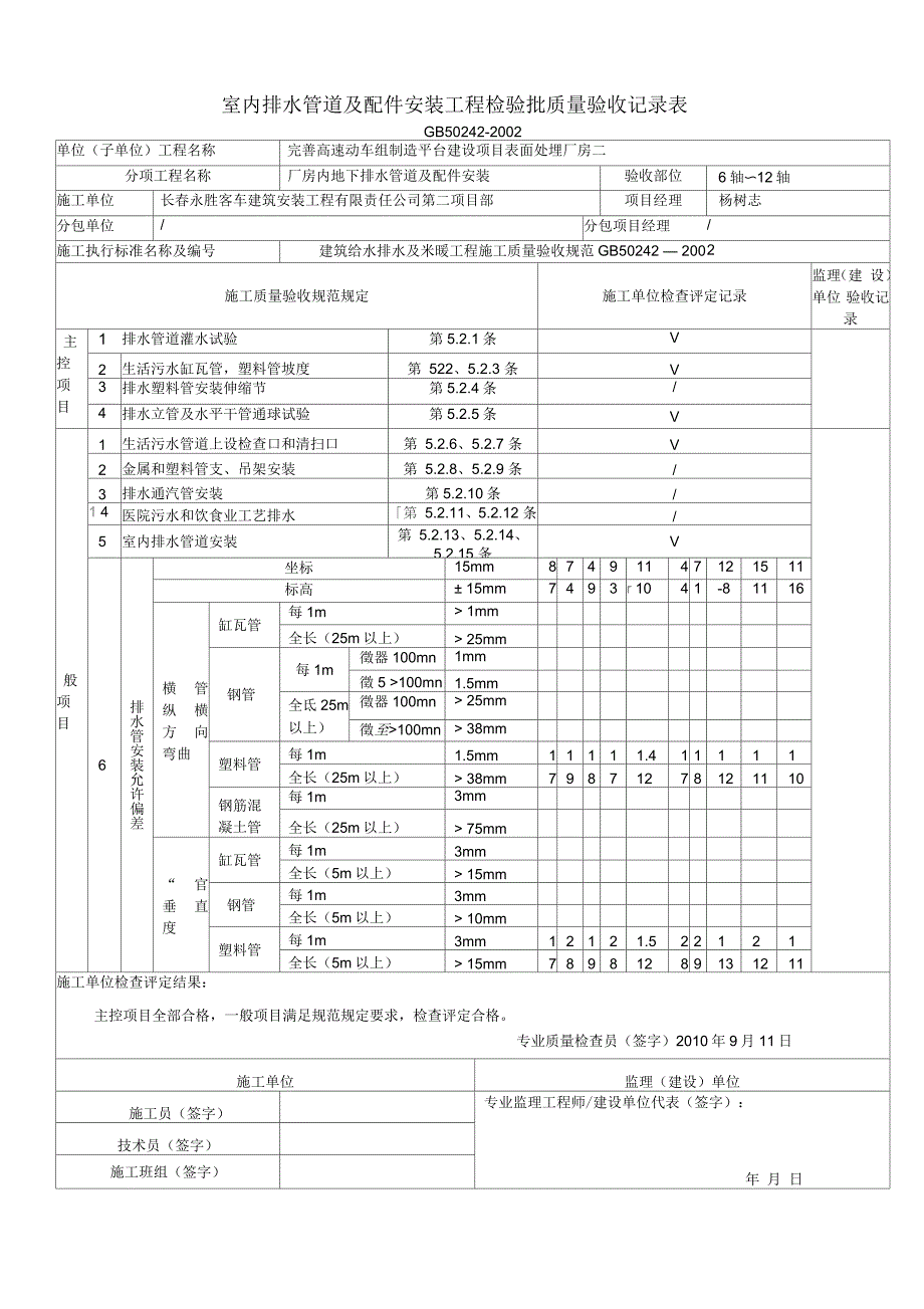 建筑施工资料排水管道评定_第3页