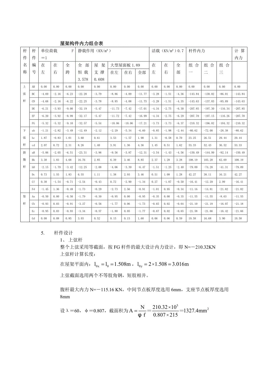 梯形屋架课程设计_第4页