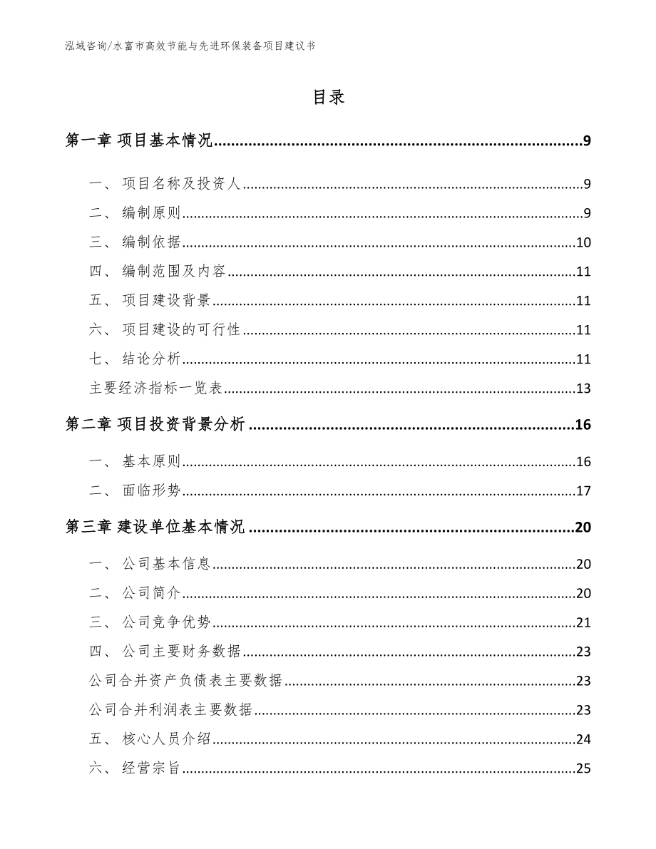 水富市高效节能与先进环保装备项目建议书_模板参考_第2页