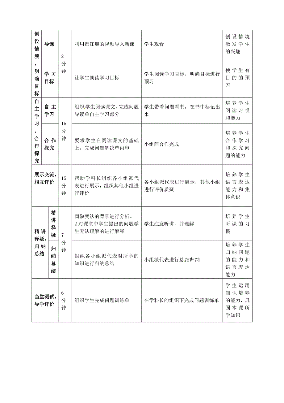 七年级历史上册第7课大变革的时代教学设计新人教版新人教版初中七年级上册历史教案_第2页