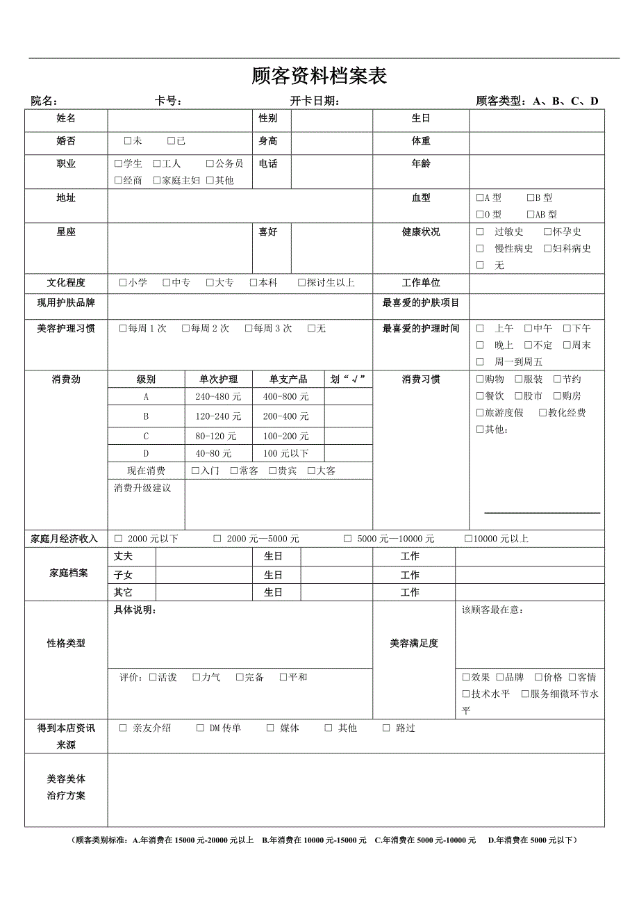 美容院顾客档案_第1页