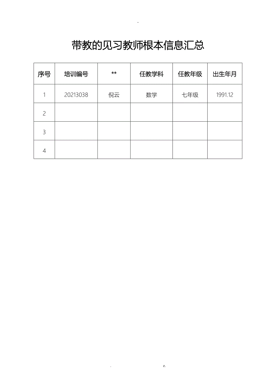 浦东新区见习教师规范化培训聘任学校学科导师资料袋_第3页