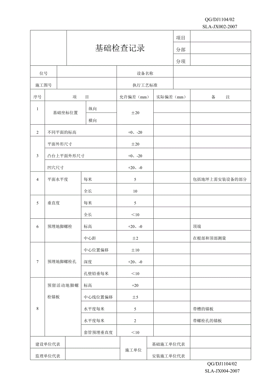 设备安装施工记录交工表格(DOC)_第4页