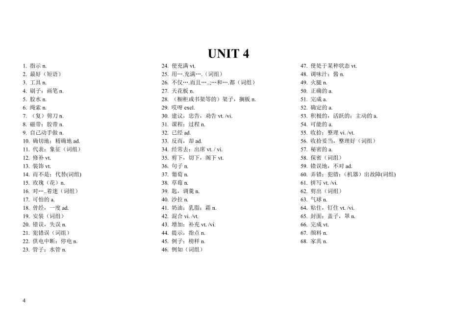 牛津8au1-u8单词(中文)_第4页