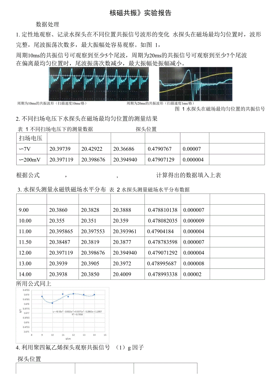 核磁共振 北京大学基础物理实验报告_第1页