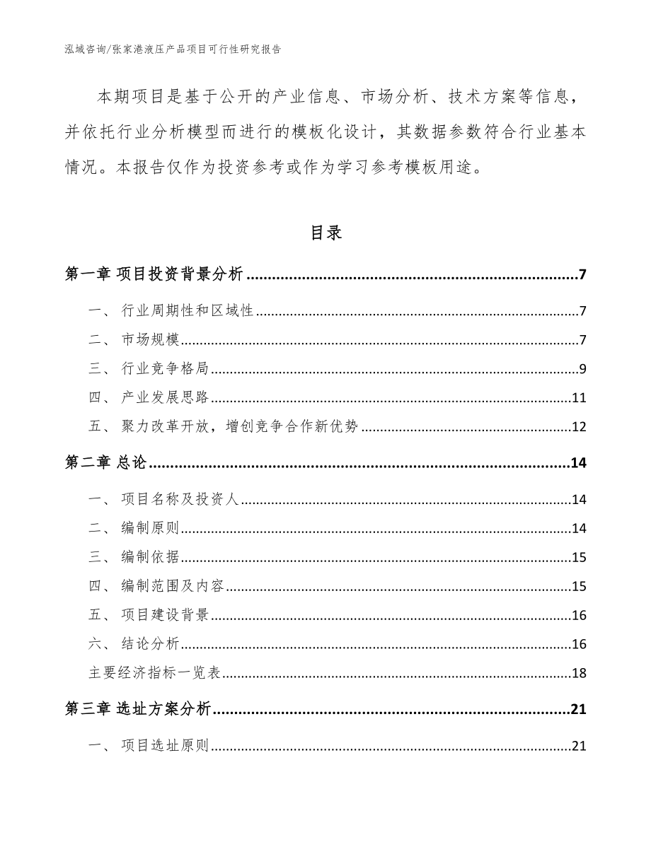 张家港液压产品项目可行性研究报告_第2页