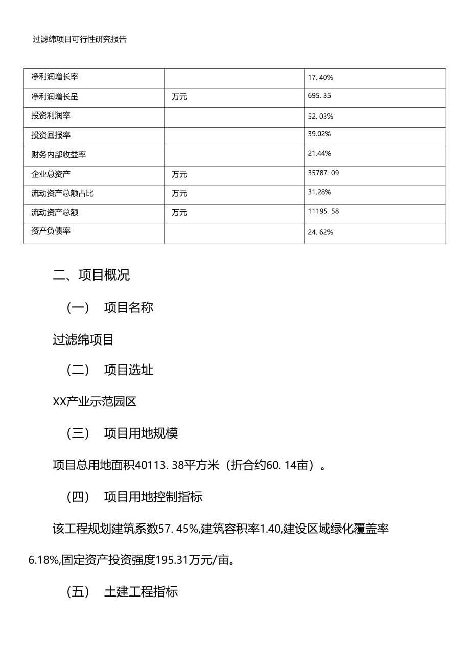 过滤绵项目可行性研究报告_第5页