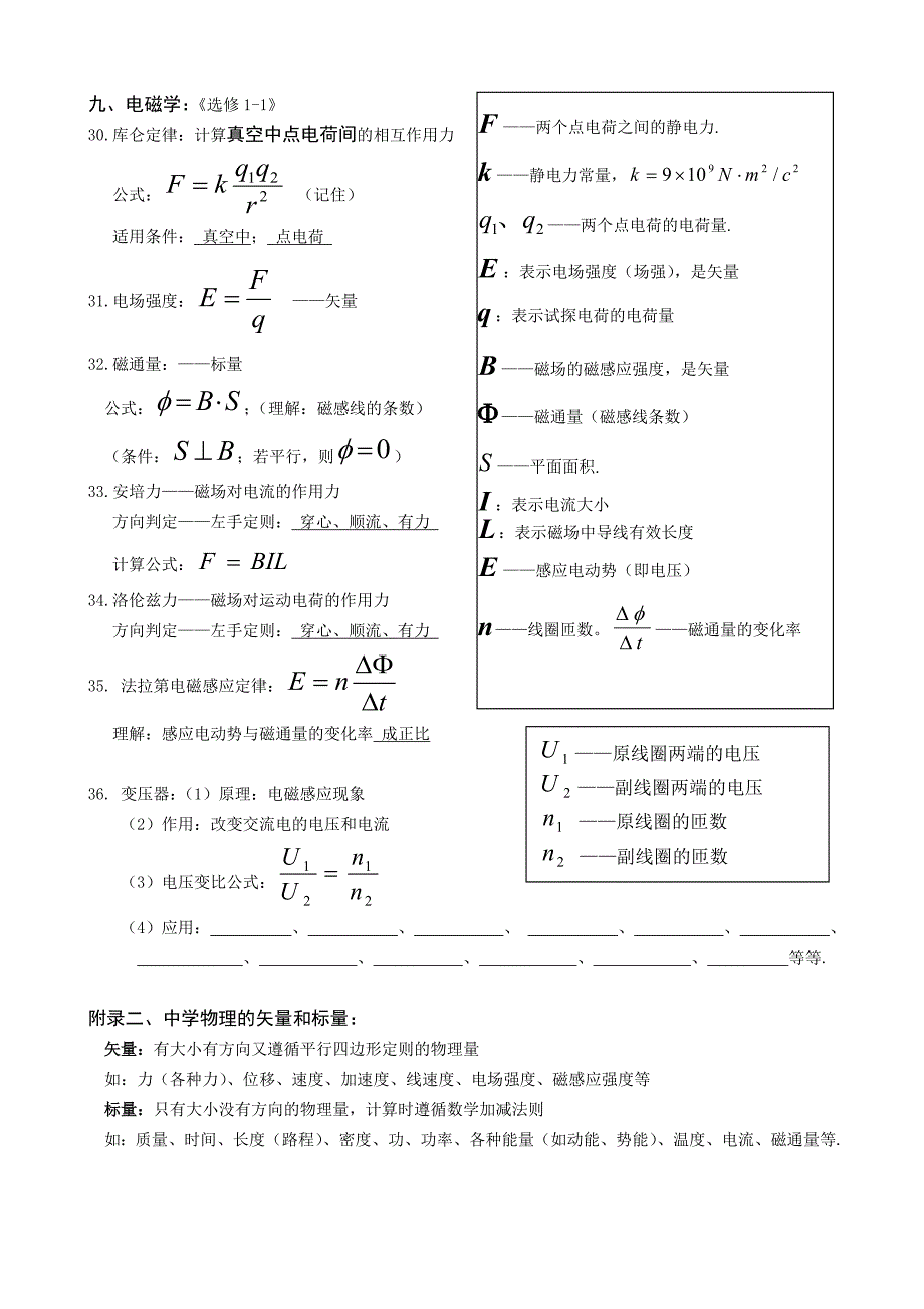 广东省高中学业水平考试的物理公式_第4页