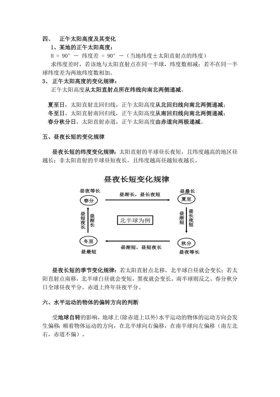 必修一第一单元《行星地球》知识小结（教育精品）_第5页