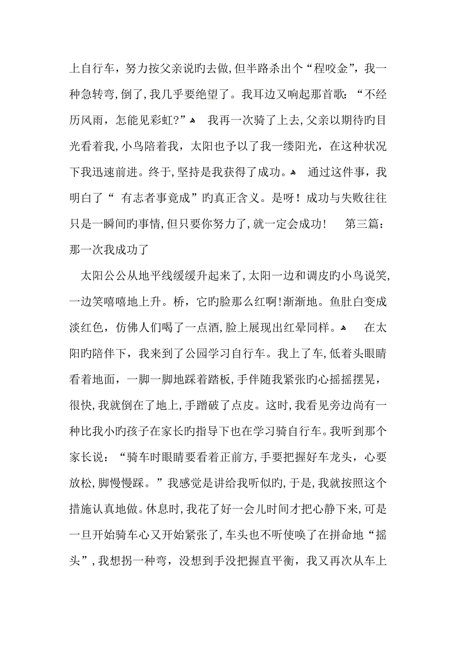 那一次我成功了优秀小学作文八篇_第3页