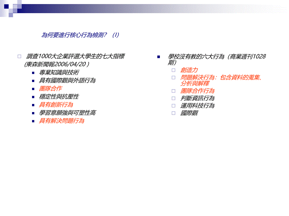 以核心行为检测及ONET系统发展学生基本能力指标970610_第3页