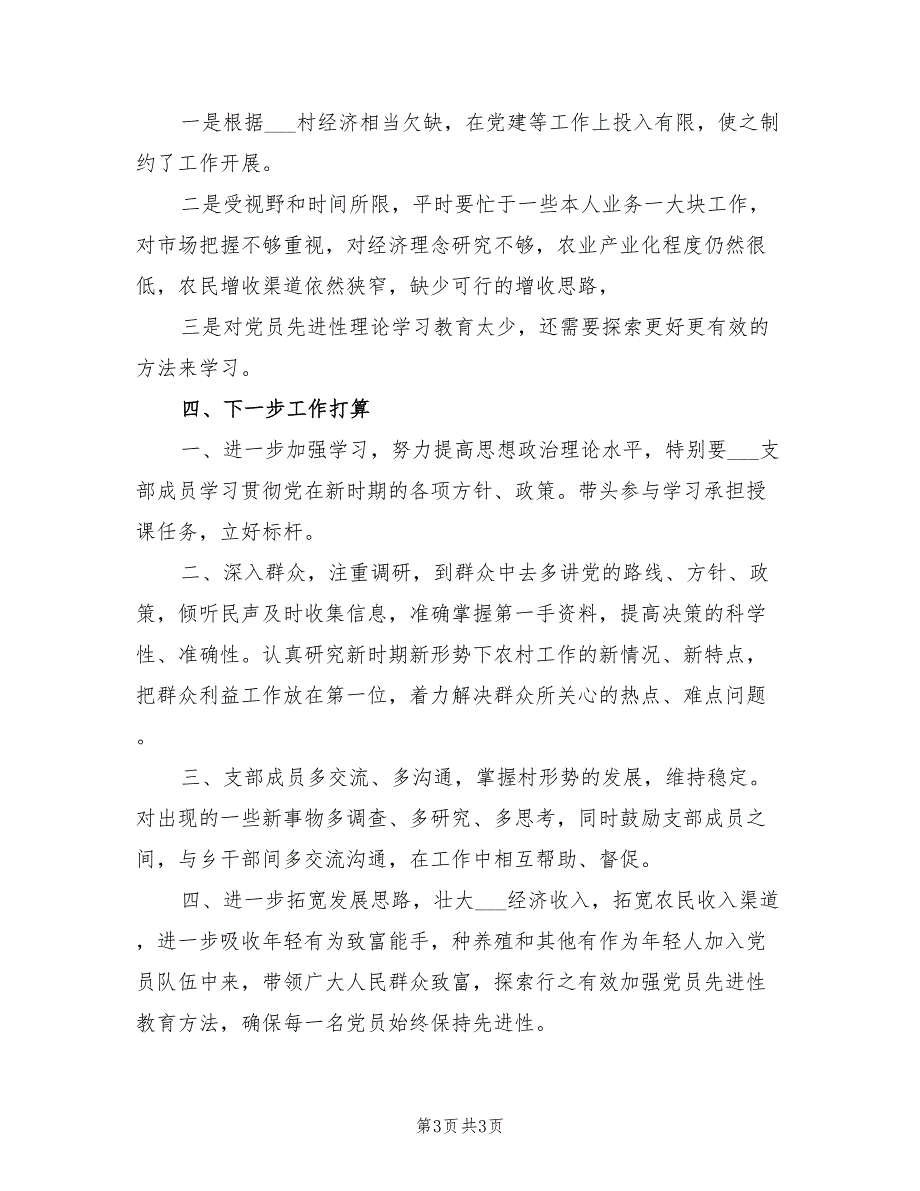 2022年村支部书记年终总结_第3页