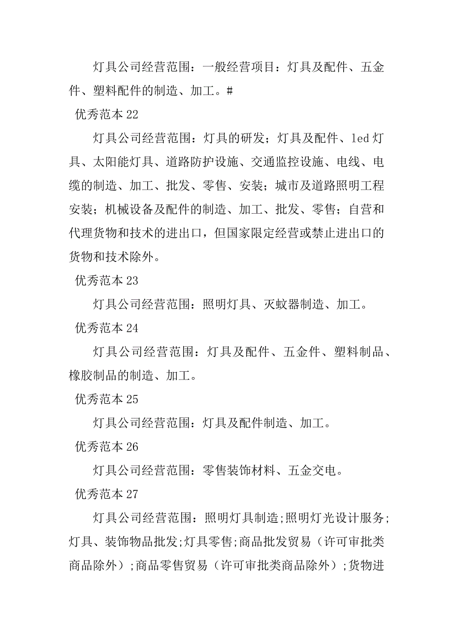 2023年灯具经营范围(50个范本)_第4页