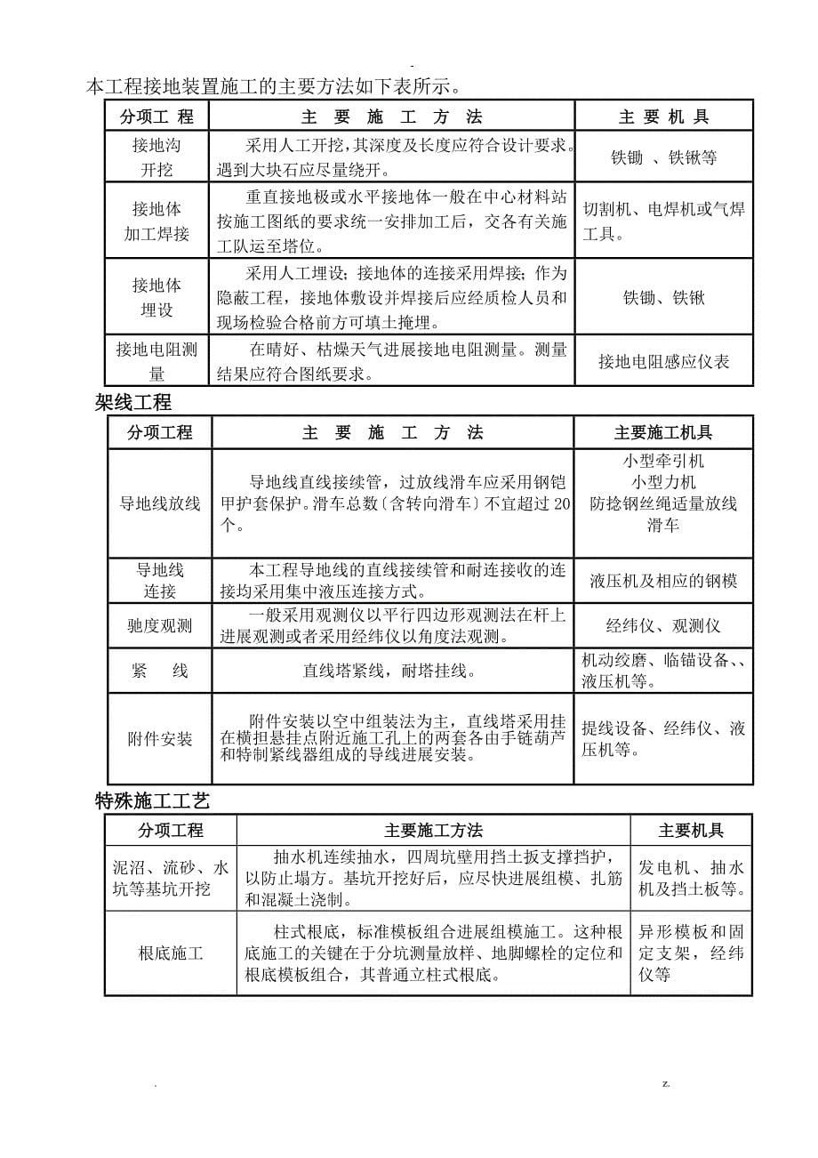 35KV架空线路施工、安全技术方案设计_第5页