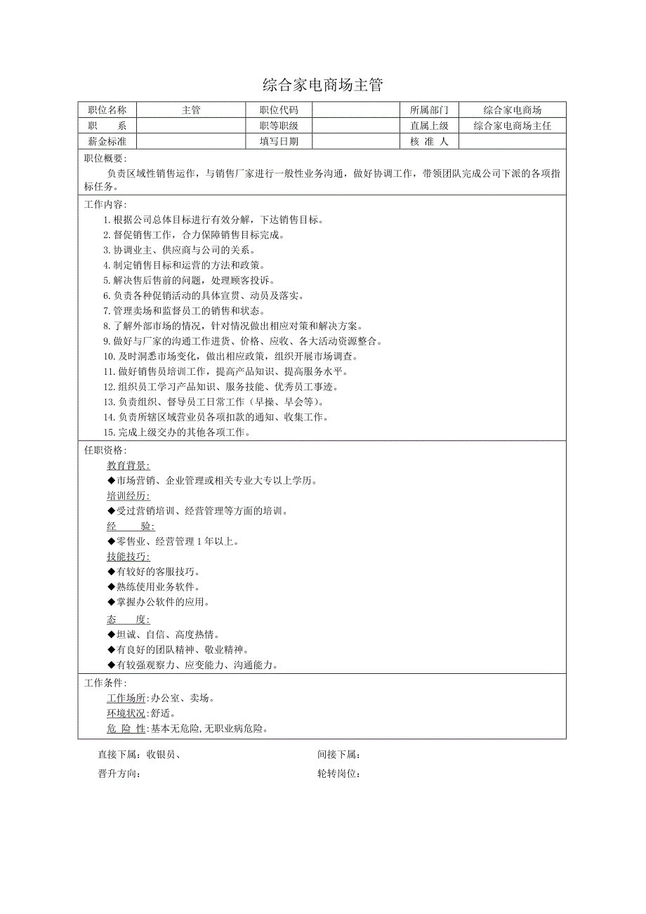 综合商场-职位说明书_第4页