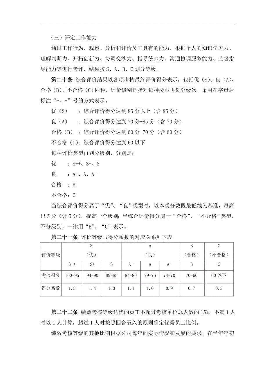 某有限公司绩效考核体系实战操作及分析(doc 30)_第5页