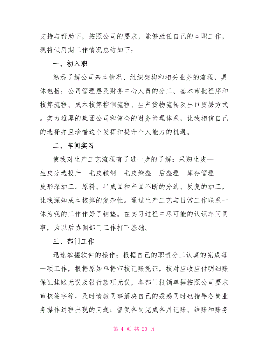 2021年财务人员试用期工作总结范本_第4页