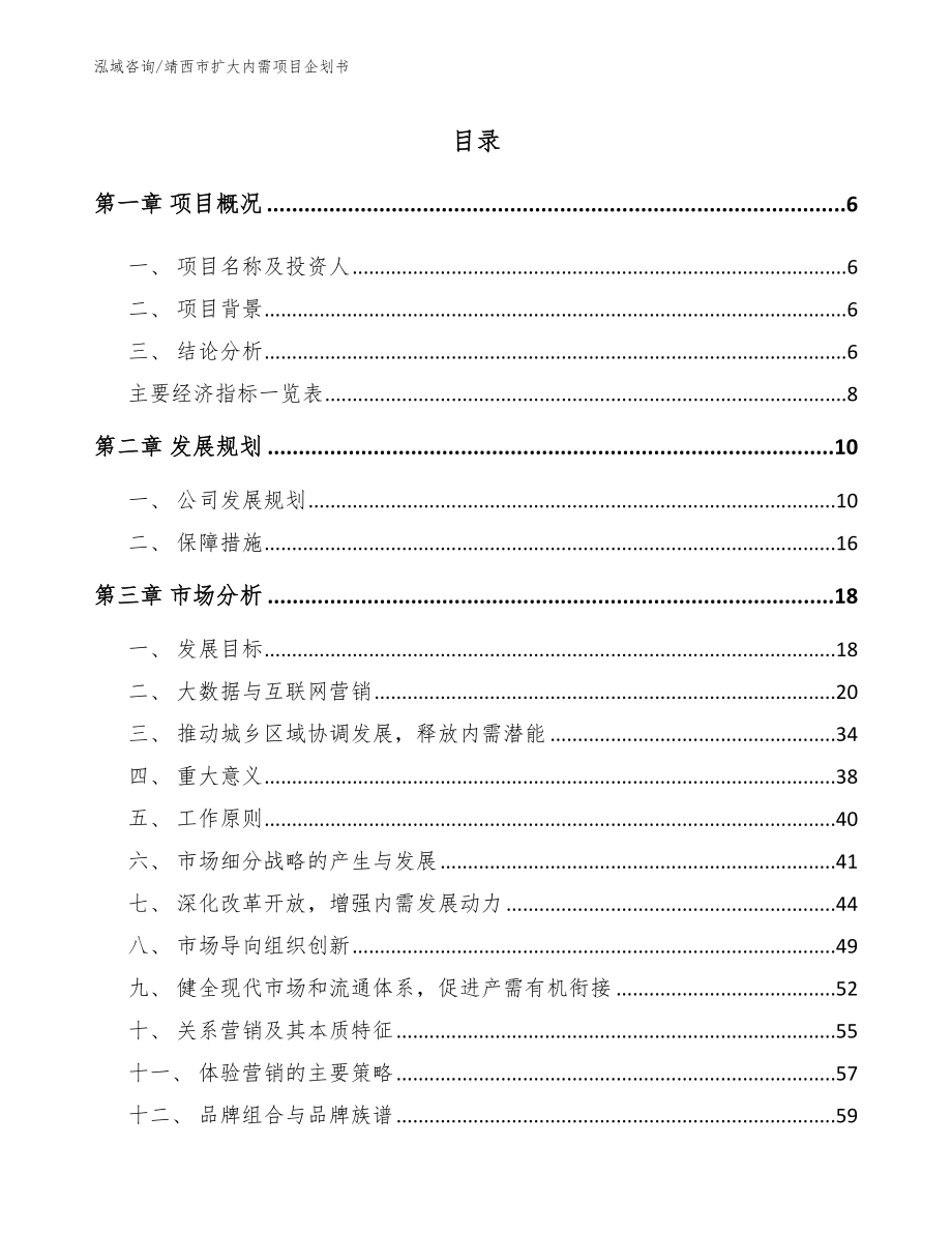 靖西市扩大内需项目企划书_第1页