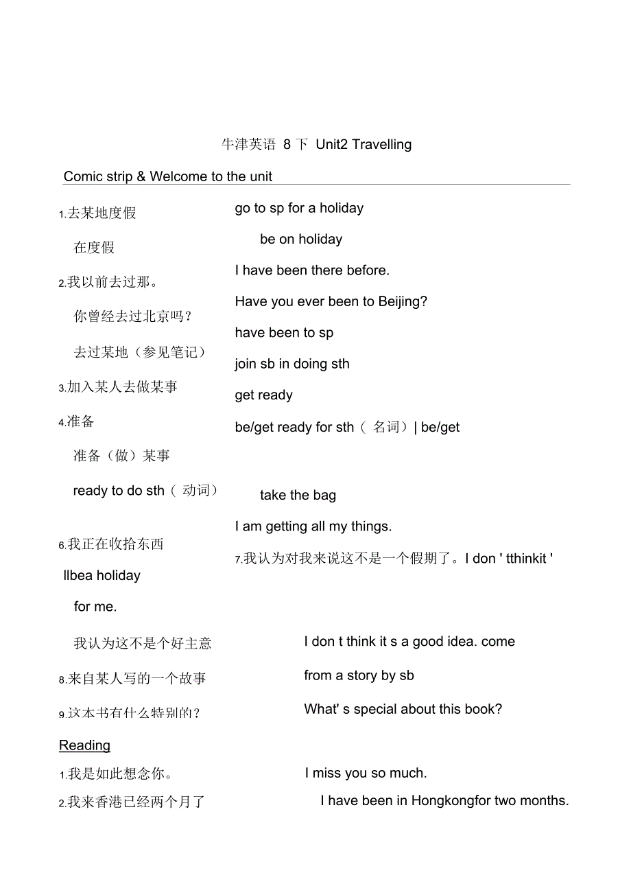 牛津英语8B全一册重点短语和句型_第4页