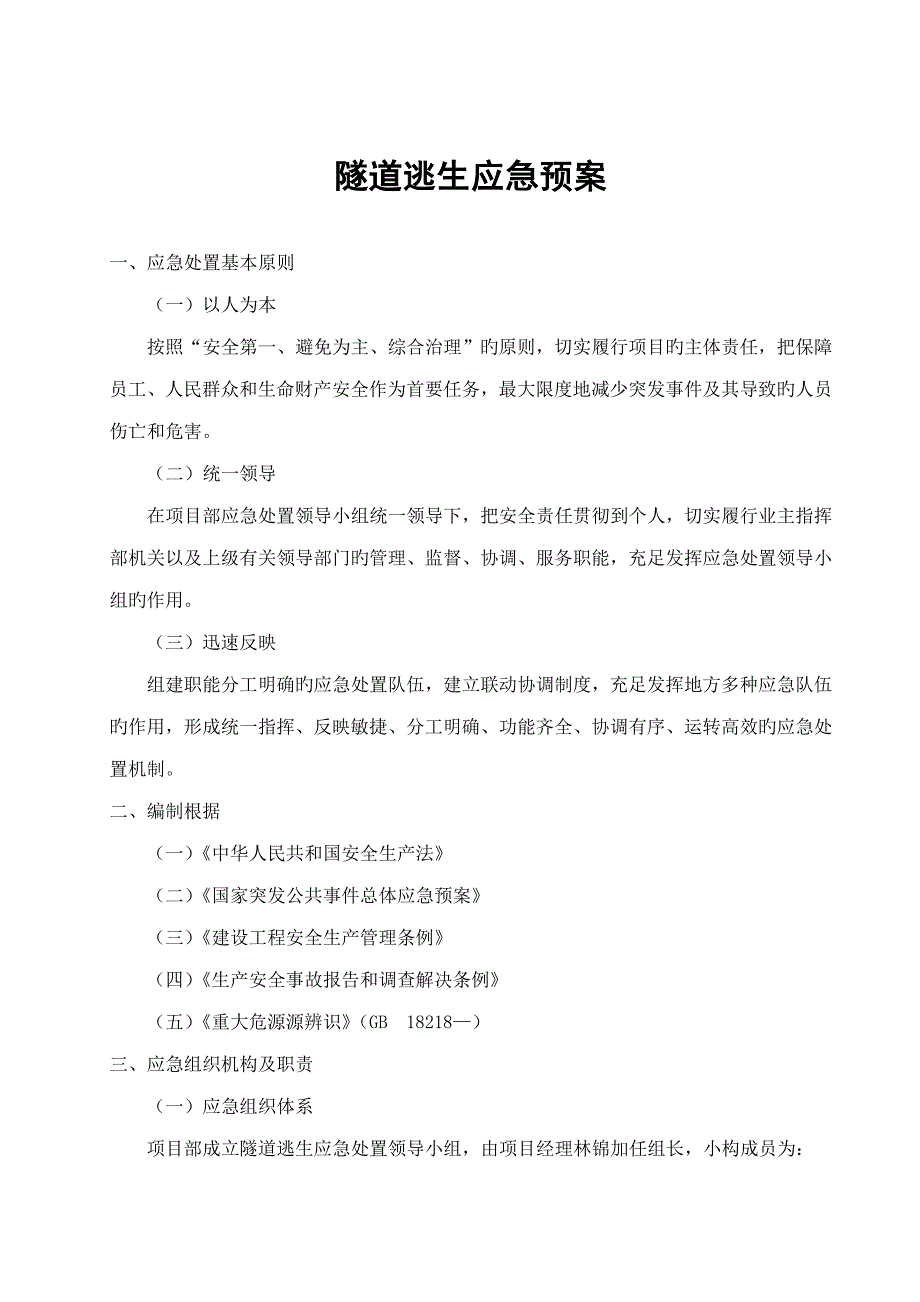 公路关键工程隧道逃生应急全新预案_第4页