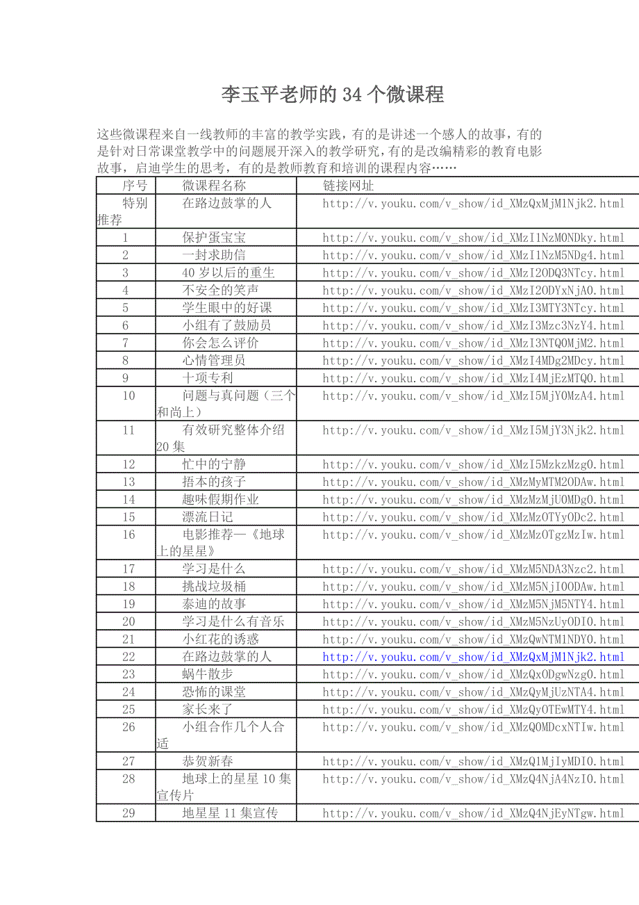 李玉平老师的34个微课程_第1页