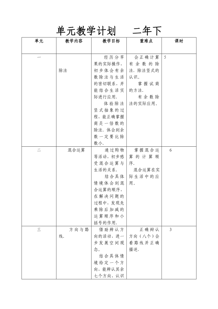 二年级数学下册教案（全册集体备课）-北师大版小学二年级_第4页