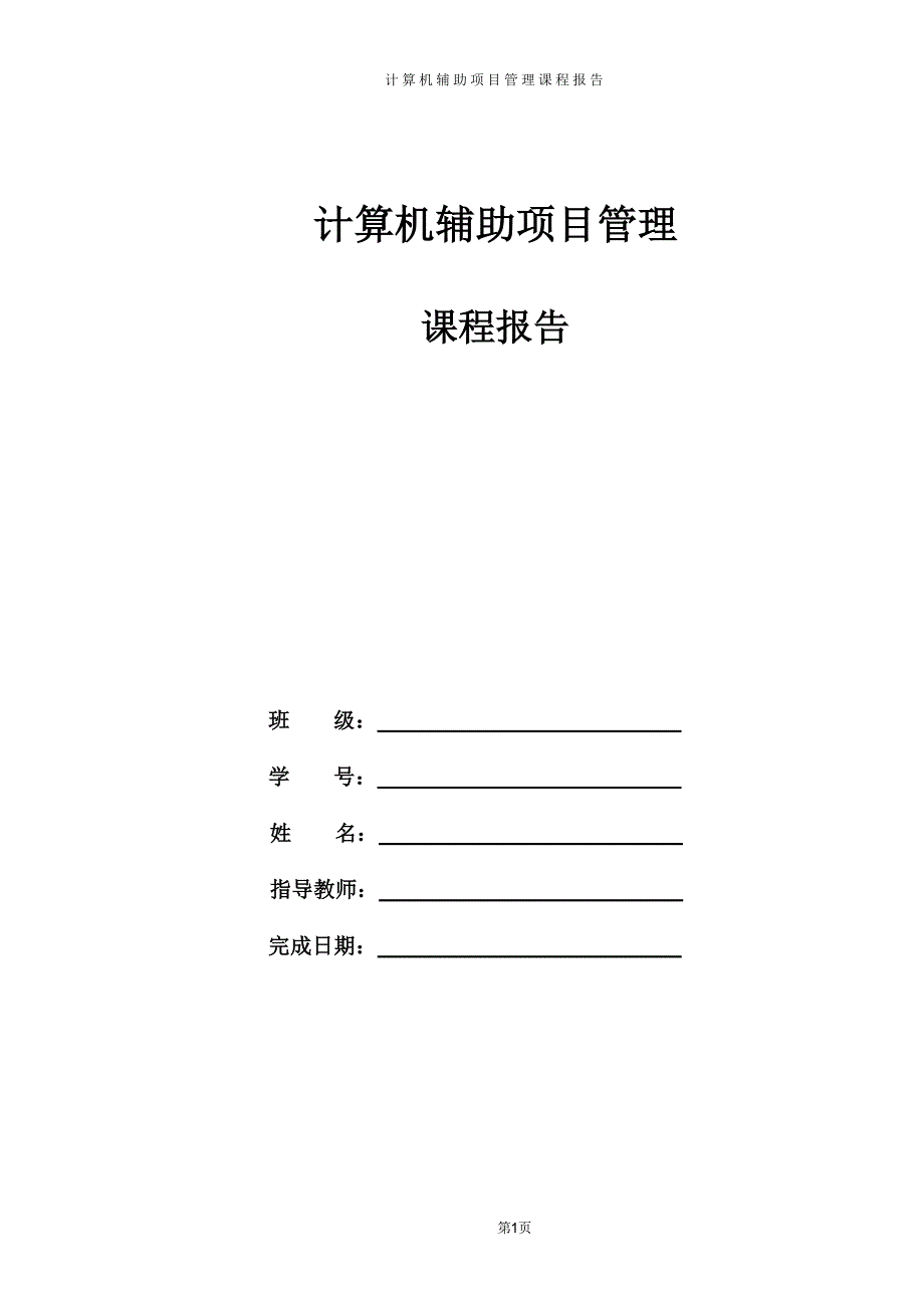 计算机项目管理实验报告.doc_第1页