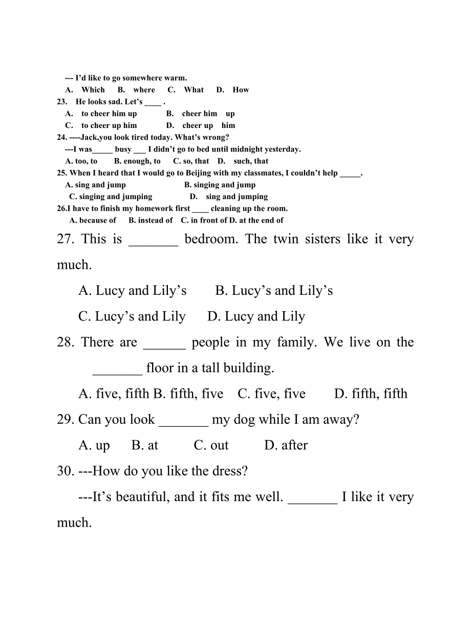 成都市三中10-11学年初三上期末新目标英语模拟试卷_第3页