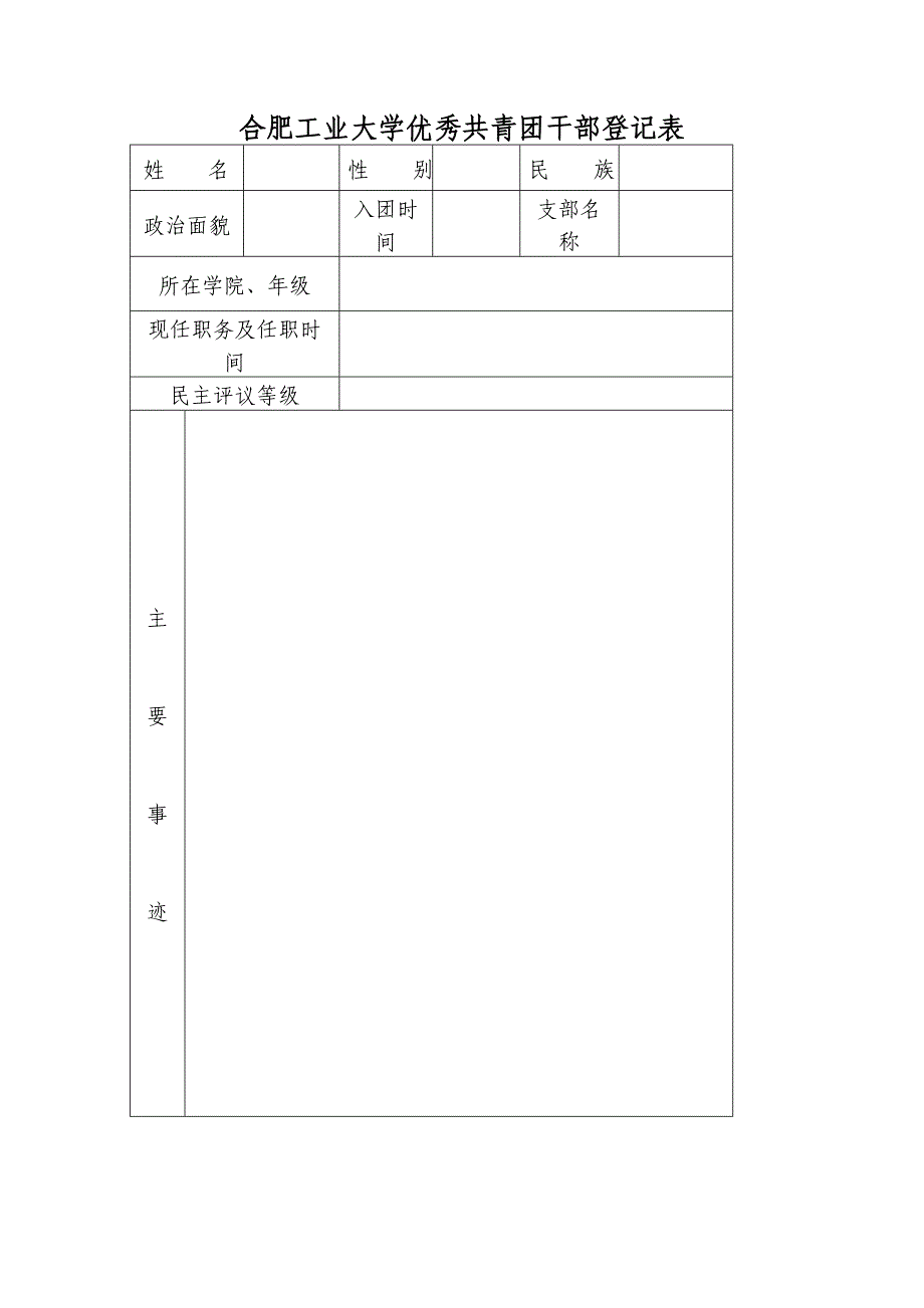 《合肥工业大学五四表彰相关推荐表格》_第3页