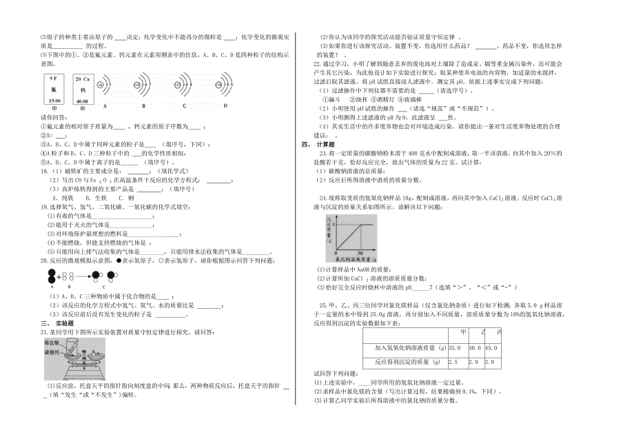 化学中考复习试卷_第2页