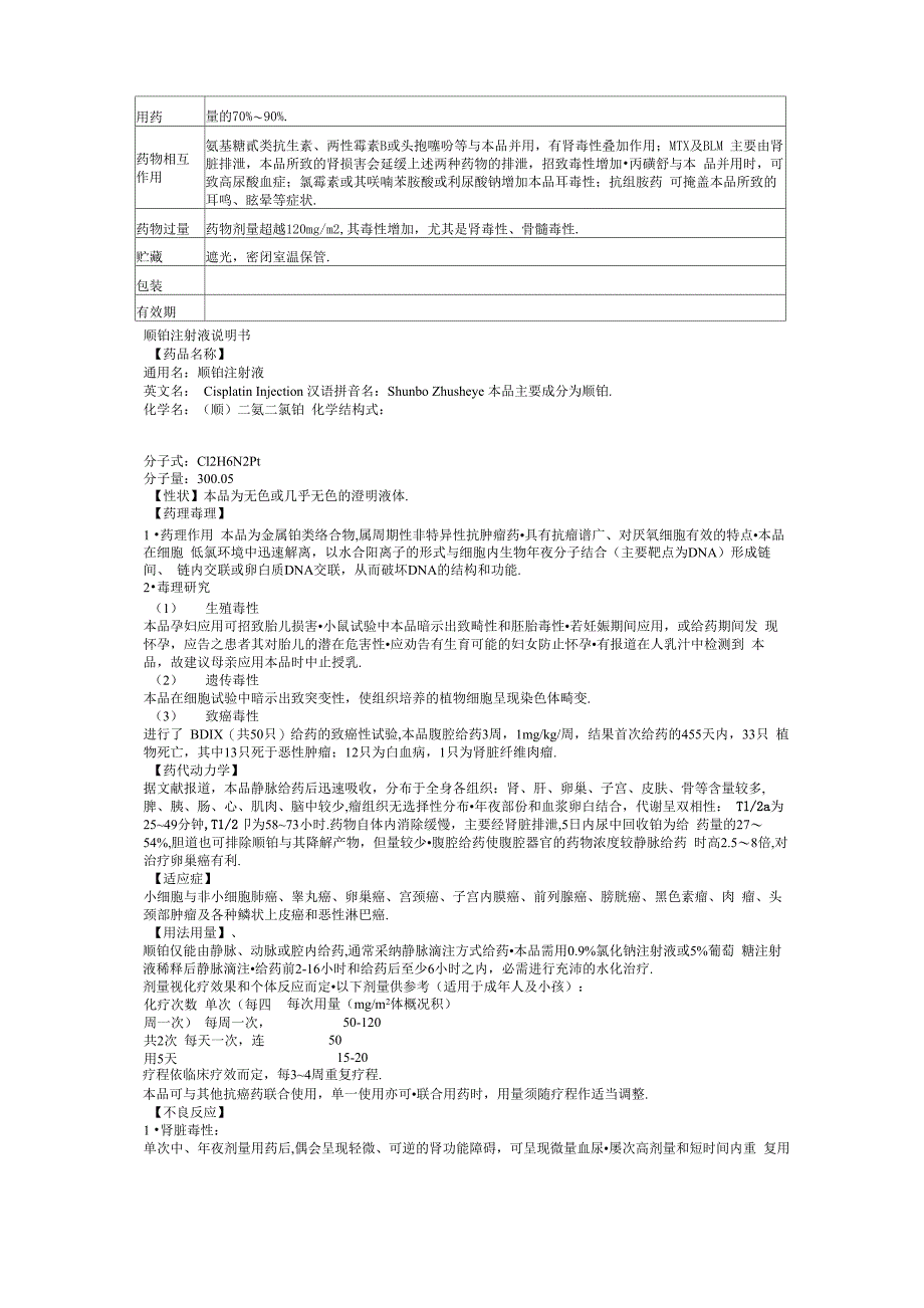 顺铂说明书_第2页