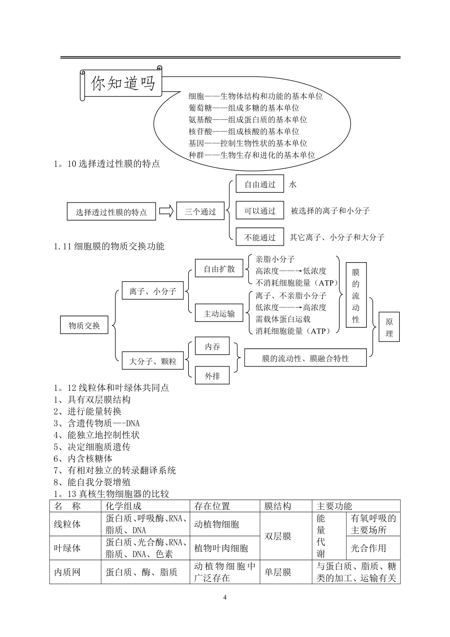 高中生物重点知识框架_第4页