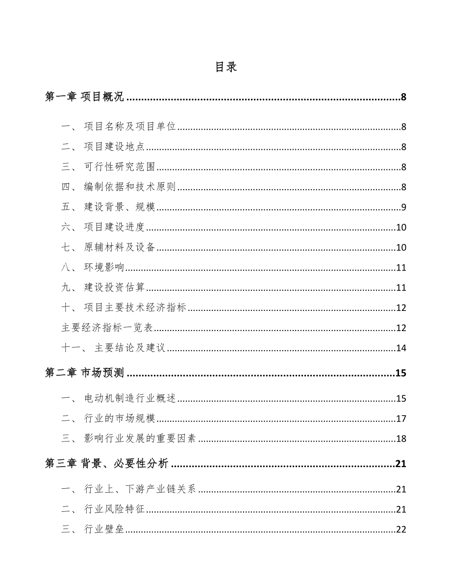 宁夏电动机项目可行性研究报告_第2页