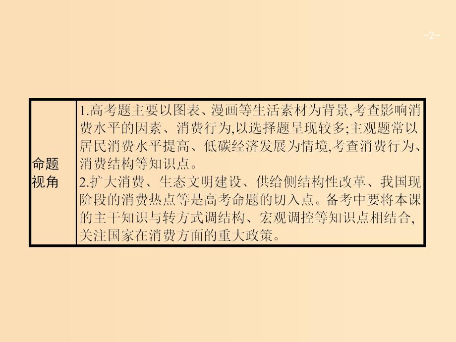 （广西）2020版高考政治一轮复习 第1单元 生活与消费 第3课 多彩的消费课件 新人教版必修1.ppt_第2页